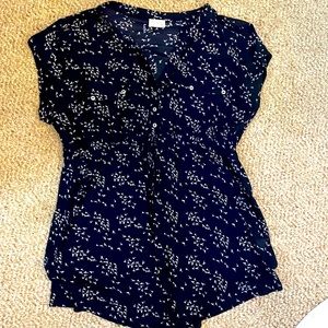 Siren Lily maternity XL bird print blouse, like new